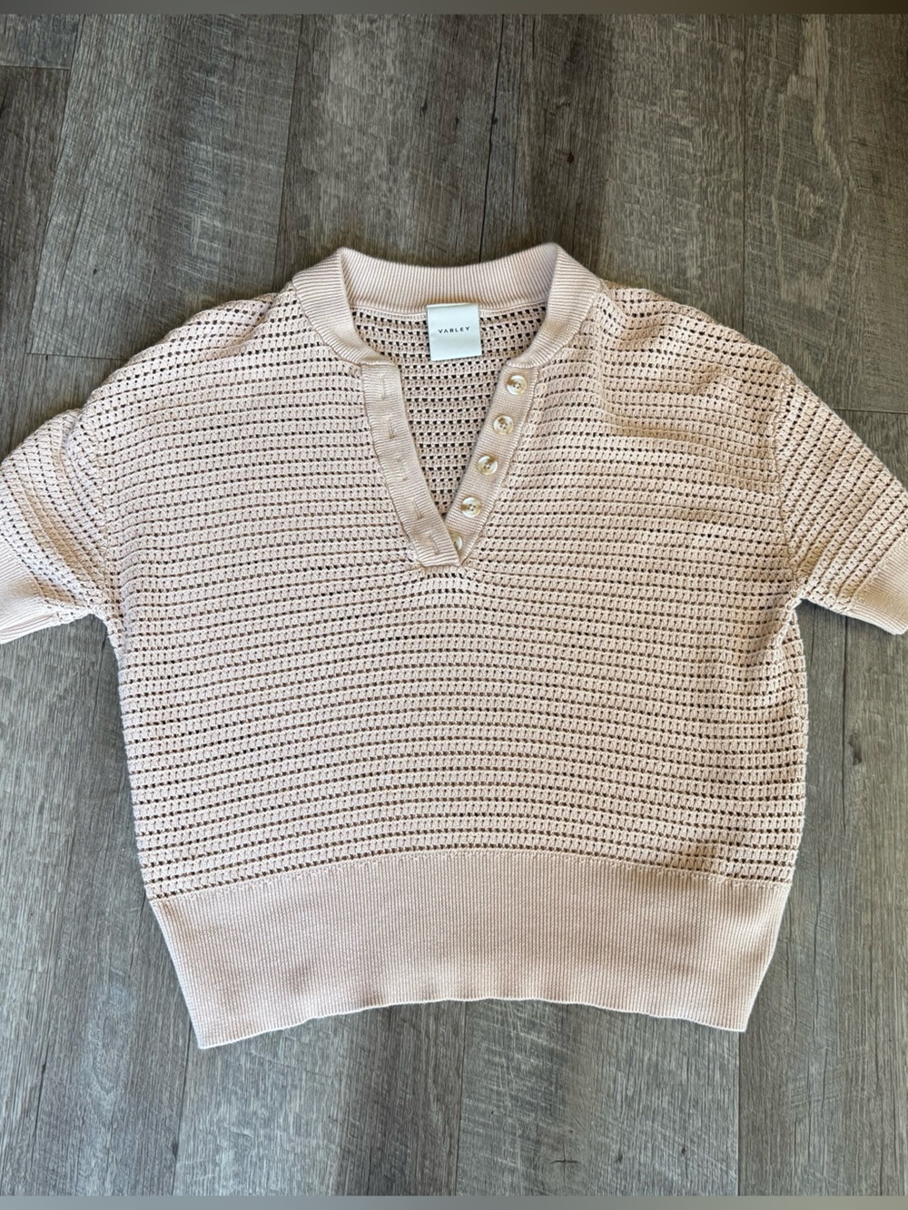 Varley Women’s Small Open Knit Polo Sweater Top